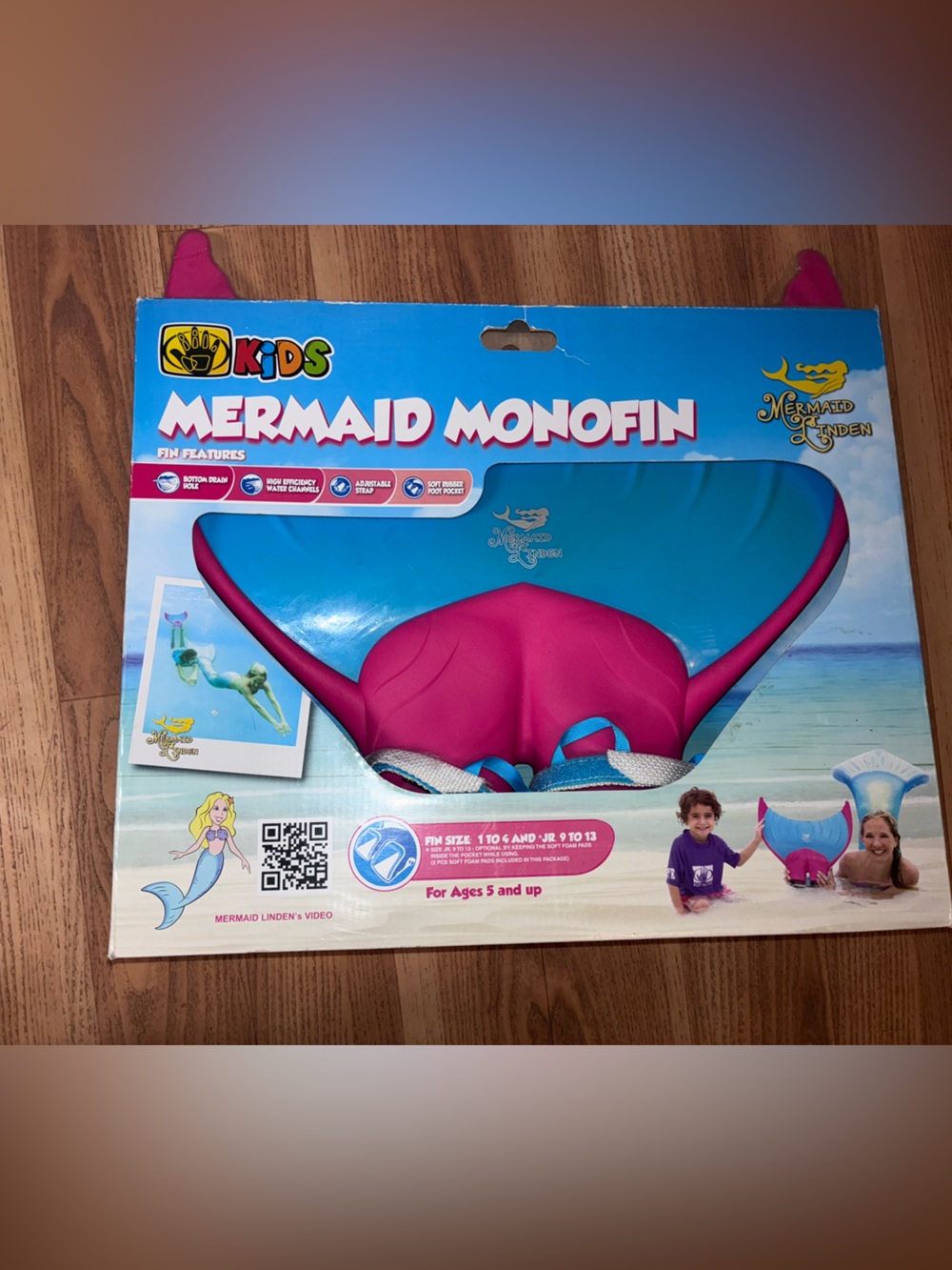 Marmot Kids Mermaid Monofin Swim Fin - Pink & Blue New